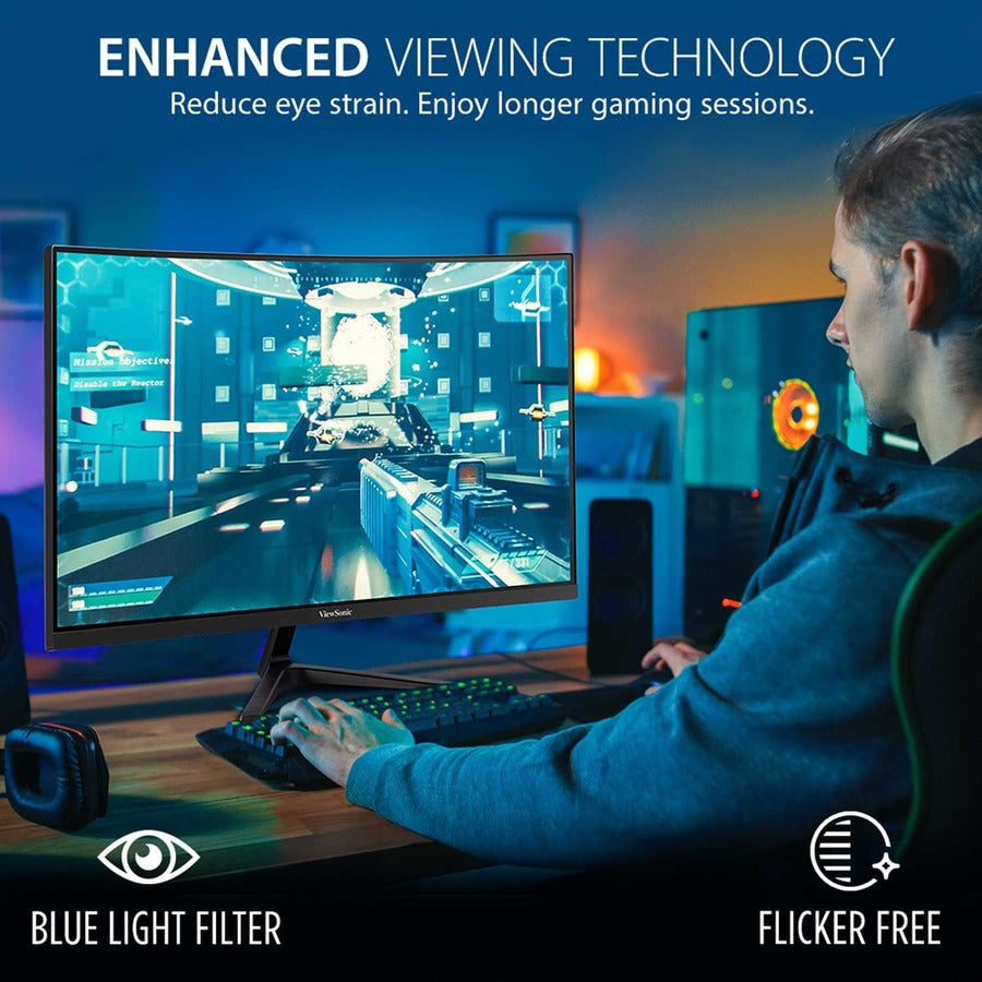 ViewSonic VX2718-2KPC-MHD 27 Inch Curved 1440p 1ms 180Hz Gaming Monitor with FreeSync Premium, Eye Care, HDMI and Display Port — VX2718-2KPC-MHD