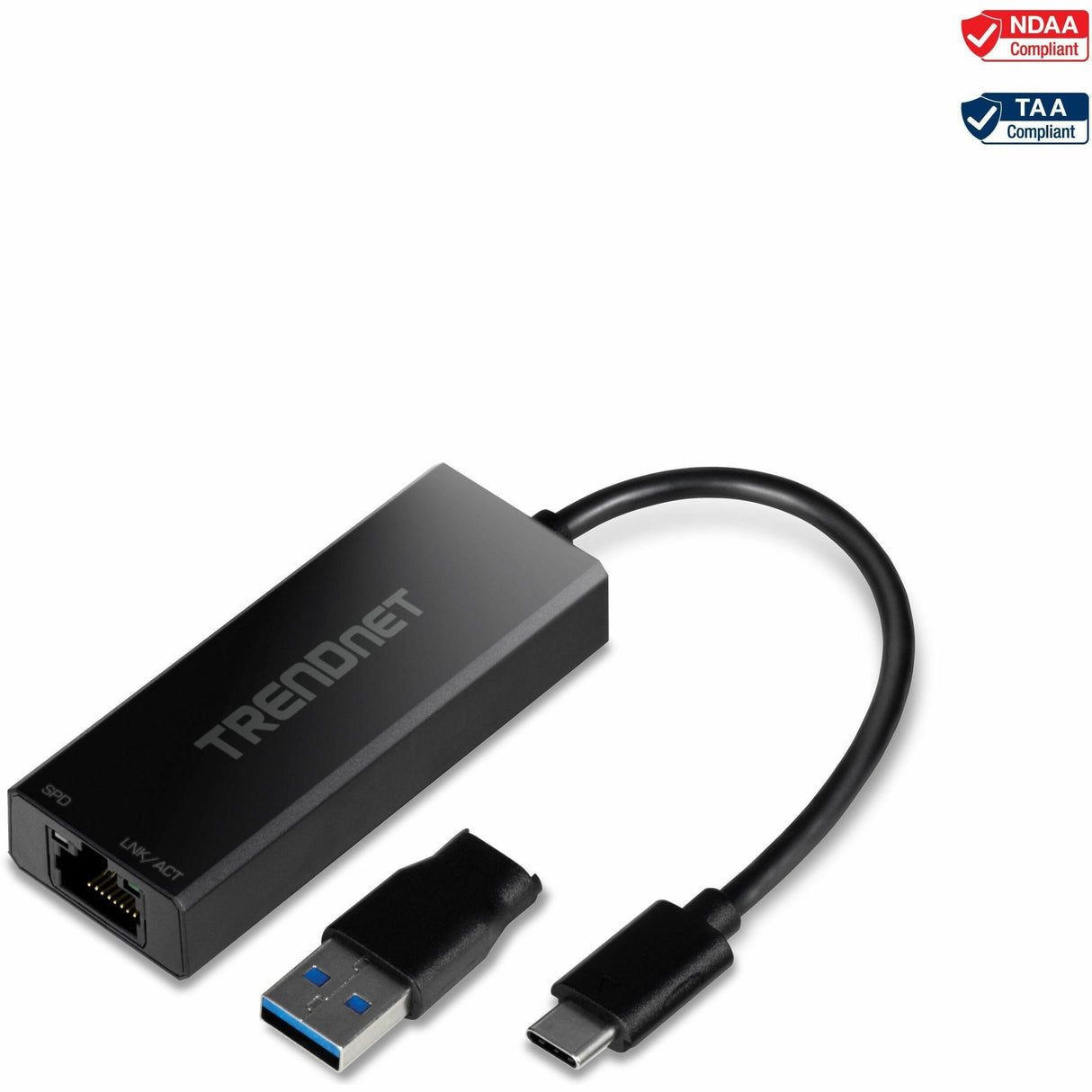 TRENDnet USB-C 3.1 To 2.5GBase-T Ethernet Adapter, IEEE 802.3bz 2.5GBASE-T Compliant, Supports Up to 2.5Gbps connection Speeds, Supports 802.1p (CoS) And 802.1Q (VLAN), Black, TUC-ET2G (V2.0R) — TUC-ET2G