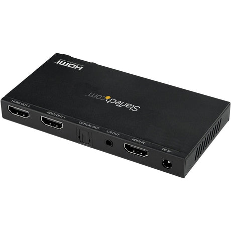 StarTech.com 2-Port HDMI Splitter (1x2), 4K 60Hz UHD HDMI 2.0 Audio Video Splitter w/ Scaler and Audio Extractor, EDID Copy, TV/Projector — ST122HD20S