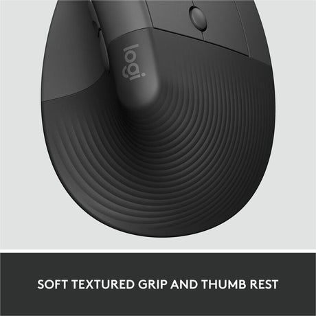 Logitech Lift for Business, Vertical Ergonomic Mouse, Wireless, Bluetooth, Logi Bolt USB, Quiet clicks, Graphite — 910-006491