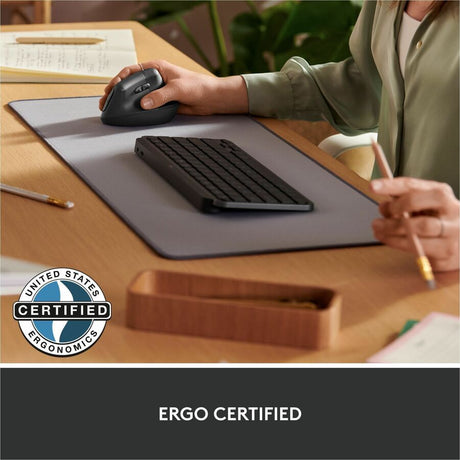 Logitech Lift for Business, Vertical Ergonomic Mouse, Wireless, Bluetooth, Logi Bolt USB, Quiet clicks, Graphite — 910-006491