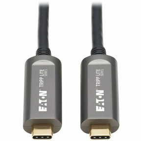 Eaton Tripp Lite Series USB-C AOC Cable (M/M) - USB 3.2 Gen 2 (10 Gbps) Plenum-Rated Fiber Active Optical Cable - Data Only, Black, 30 m (98 ft.) — U420F-30M-D3