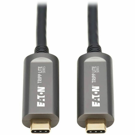 Eaton Tripp Lite Series USB-C AOC Cable (M/M) - USB 3.2 Gen 2 (10 Gbps) Plenum-Rated Fiber Active Optical Cable - Data Only, Black, 30 m (98 ft.) — U420F-30M-D3