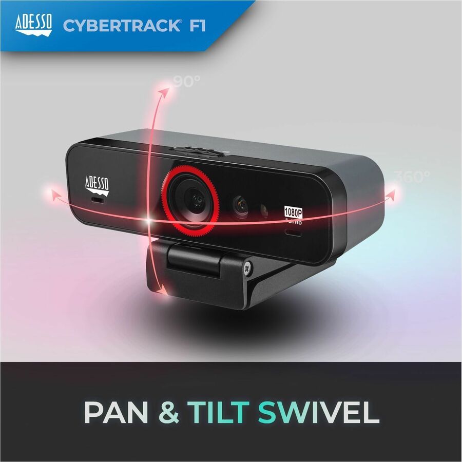 Adesso CyberTrack F1 Webcam - Window Hello Certified - 2.1 Megapixel - 30 fps - USB 2.0 - 1 Each — CyberTrack K1