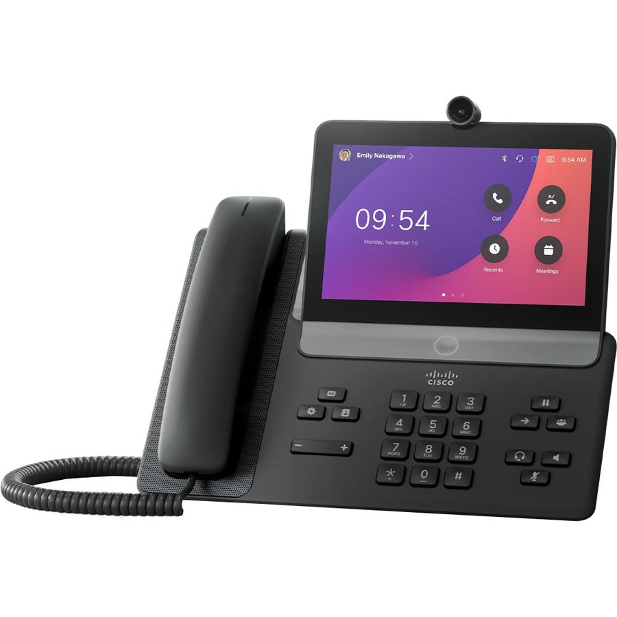 Webex 8875 IP Phone - Corded - Corded - Wi-Fi, Bluetooth - Desktop - Carbon Black — CP-8875-K9=