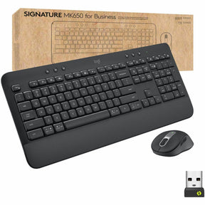 Logitech Signature MK650 Combo for Business, Wireless Mouse and Keyboard, Logi Bolt, Bluetooth, SmartWheel, Globally Certified, Graphite — 920-010909