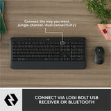 Logitech Signature MK650 Combo for Business, Wireless Mouse and Keyboard, Logi Bolt, Bluetooth, SmartWheel, Globally Certified, Graphite — 920-010909