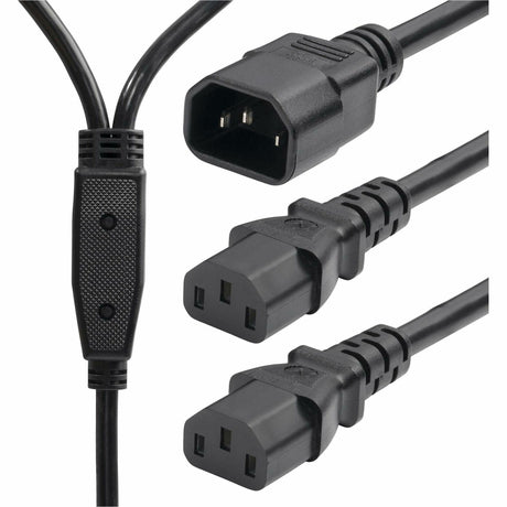 StarTech.com 6ft (1.8m) Power Cord Splitter, IEC 60320 C14 to 2x C13 AC Power Cable, 10A 250V, 18AWG, UL Listed — 8723-8600-POWER-CORD