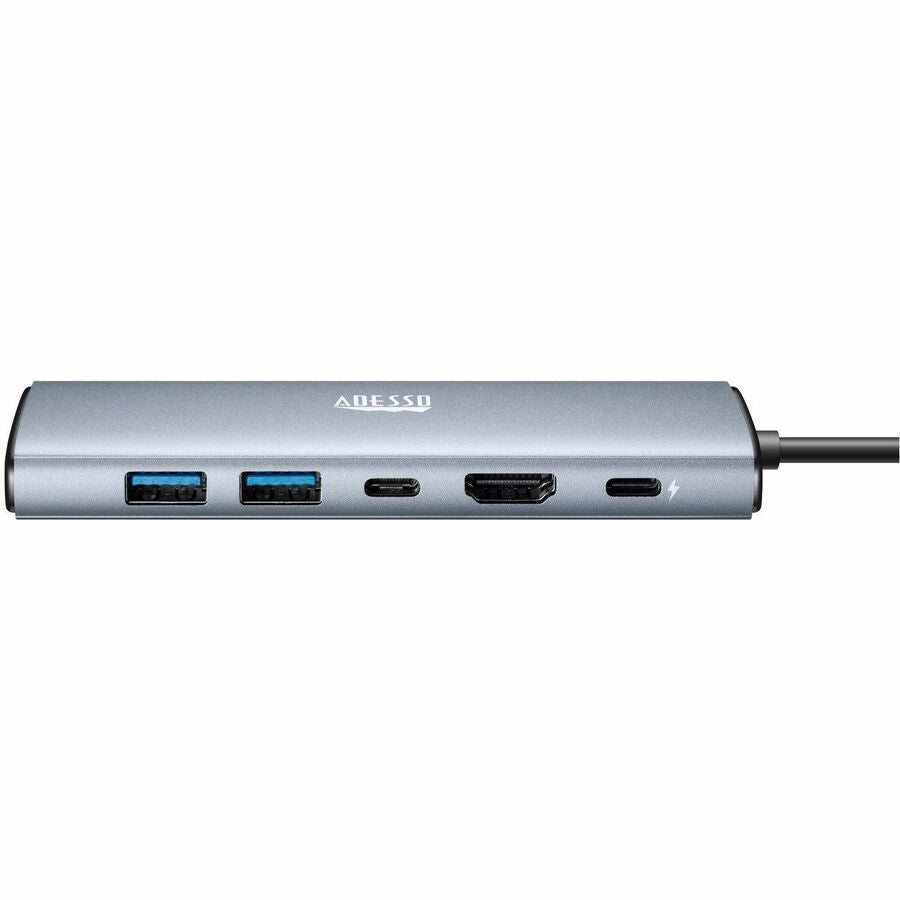 Adesso AUH-4035 7 in 1 Docking Station, Supports USB C to x1 4K HDMI, 3x USB-A 3.2, 1x PD, 1x Micro SD, 1x SD Card — AUH-4035