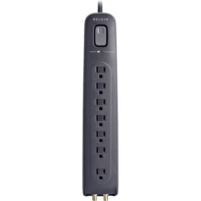 Belkin 7 Outlet Surge Protector with 4ft Power Cord - 2000 Joules — BV107030-04-BLK
