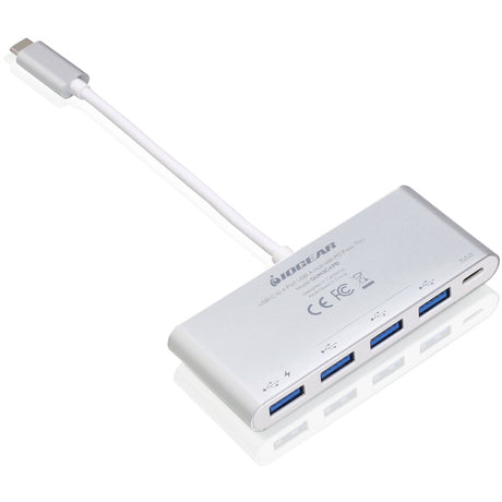 IOGEAR USB-C to 4 Port USB-A Hub with Power Delivery Pass-Through — GUH3C4PD