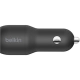 Belkin BoostCharge Dual USB-A Car Charger 24W (USB-A to Lightning Cable included) — CCD001bt1MBK