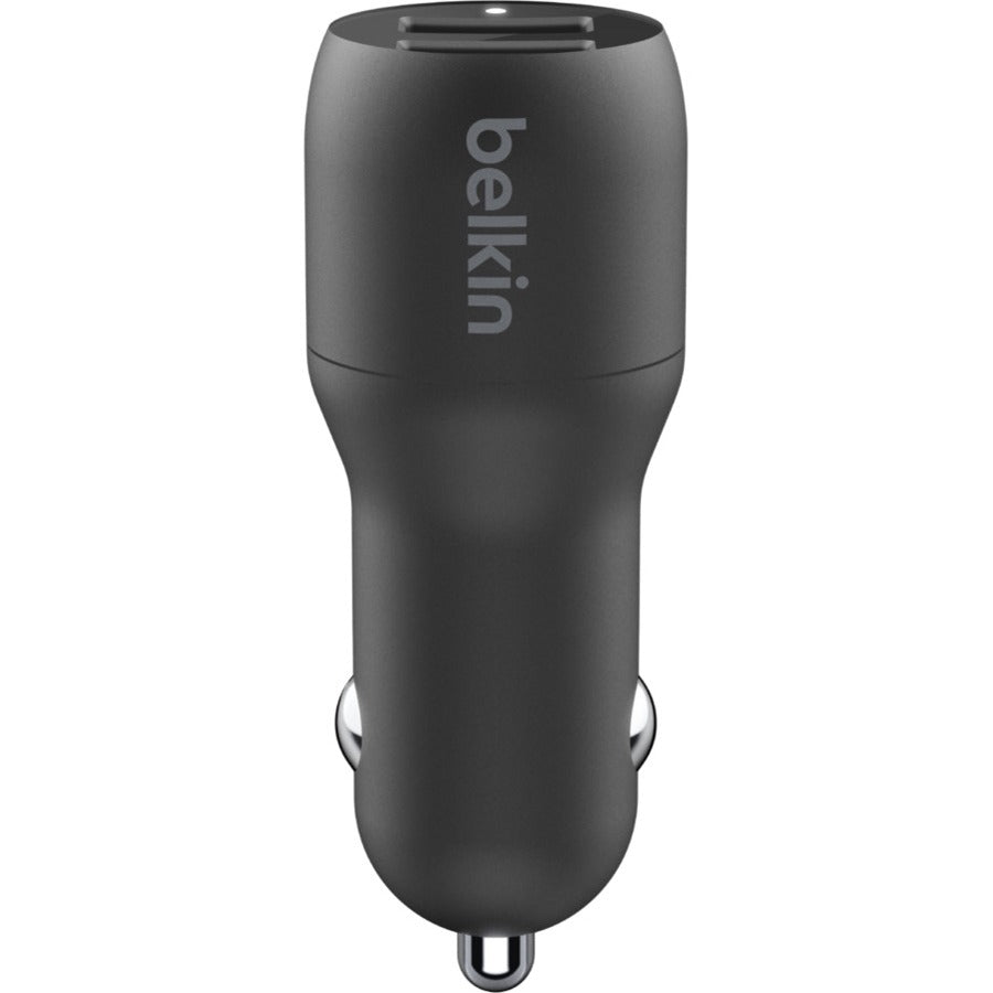 Belkin BoostCharge Dual USB-A Car Charger 24W (USB-A to Lightning Cable included) — CCD001bt1MBK