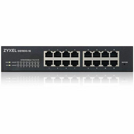 ZYXEL GS1900-16 REV 03F 16-Port Gigabit Smart Managed Switch | Fanless — GS1900-16 Rev 03F