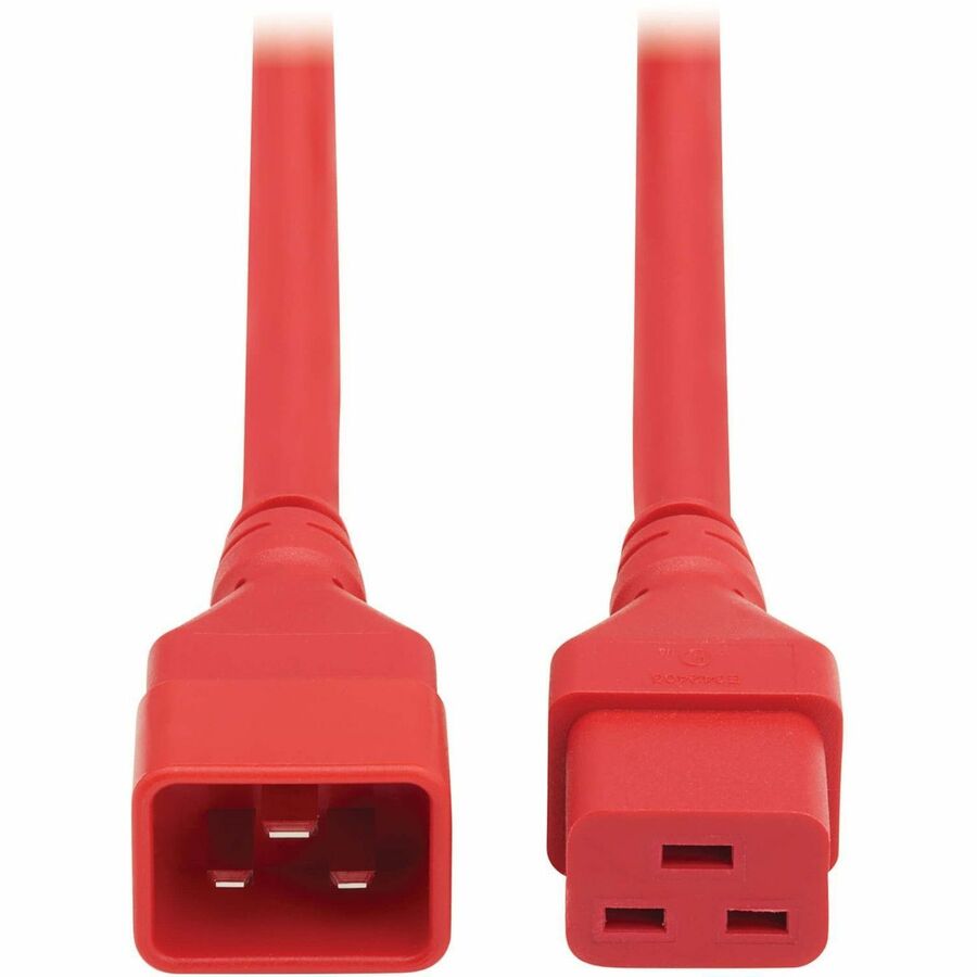 Eaton Tripp Lite Series Power Extension Cord, C20 to C19 - Heavy-Duty, 20A, 250V, 12 AWG, 2 ft. (0.6 m), Red — P036-002-ARD
