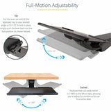 StarTech.com Under Desk Keyboard Tray, Height Adjustable Keyboard and Mouse Tray (10" x 26"), Ergonomic Computer Keyboard Tray w/Mouse Pad — KBTRAYADJ2