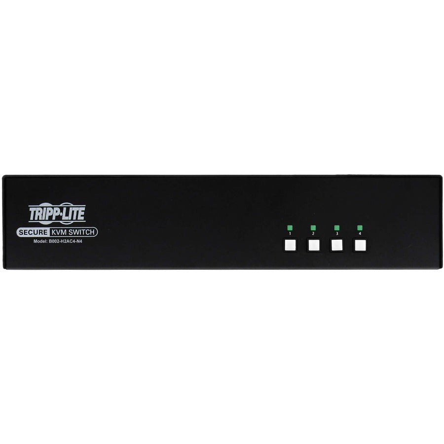 Tripp Lite by Eaton Secure KVM Switch, 4-Port, Dual Head, HDMI to HDMI, 4K, NIAP PP4.0, Audio, CAC, TAA — B002-H2AC4-N4