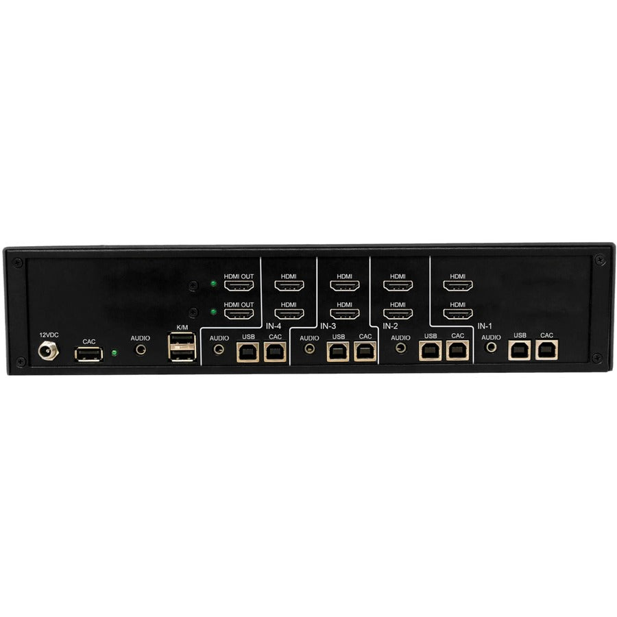 Tripp Lite by Eaton Secure KVM Switch, 4-Port, Dual Head, HDMI to HDMI, 4K, NIAP PP4.0, Audio, CAC, TAA — B002-H2AC4-N4