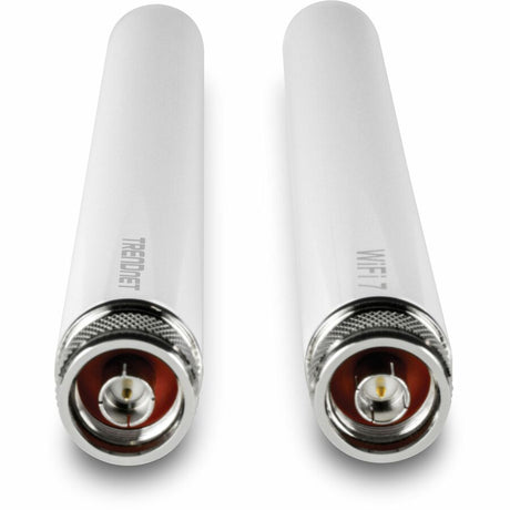TRENDnet 3/6/7 dBi Outdoor Tri-Band Omni Antenna Kit, TEW-A057, 2.4GHz, 5GHz, 6GHz, Compatible with 802.11be/ ax/ac/n/g/b/a Routers and Access Points, N-Type Connector, White — TEW-AO57