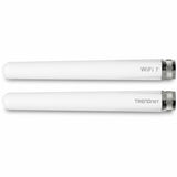 TRENDnet 3/6/7 dBi Outdoor Tri-Band Omni Antenna Kit, TEW-A057, 2.4GHz, 5GHz, 6GHz, Compatible with 802.11be/ ax/ac/n/g/b/a Routers and Access Points, N-Type Connector, White — TEW-AO57