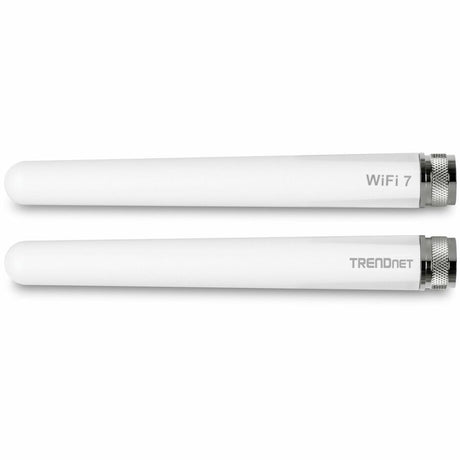 TRENDnet 3/6/7 dBi Outdoor Tri-Band Omni Antenna Kit, TEW-A057, 2.4GHz, 5GHz, 6GHz, Compatible with 802.11be/ ax/ac/n/g/b/a Routers and Access Points, N-Type Connector, White — TEW-AO57