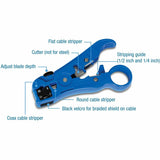 TRENDnet Universal Stripping and Cutting Tool, RG59/6/11/7, UTP, STP, CAT5, 4P/6P/8P, Flat & Round Cables, Adjustable Blade Depth, TC-CT70