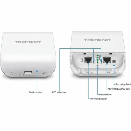 TRENDnet 10dBi Wireless N300 Outdoor PoE Access Point; TEW-740APBO; Point-to-Point (2.4 GHz); Multiple SSID; AP; WDS; Client Bridge; WISP; IPX6 Rated Housing; Built-in 10 dBi Directional Antenna — TEW-740APBO