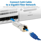Eaton Tripp Lite Series Cisco-Compatible GLC-TE SFP Transceiver - 10/100/1000Base-TX, Copper, RJ45, Cat6, 328.08 ft. (100 m) — N286-01GLC-TE
