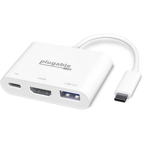 Plugable USB C to HDMI Multiport Adapter, 3-in-1 USB C Hub with 4K HDMI Output, USB 3.0 and USB-C Charging Port — USBC-MD103