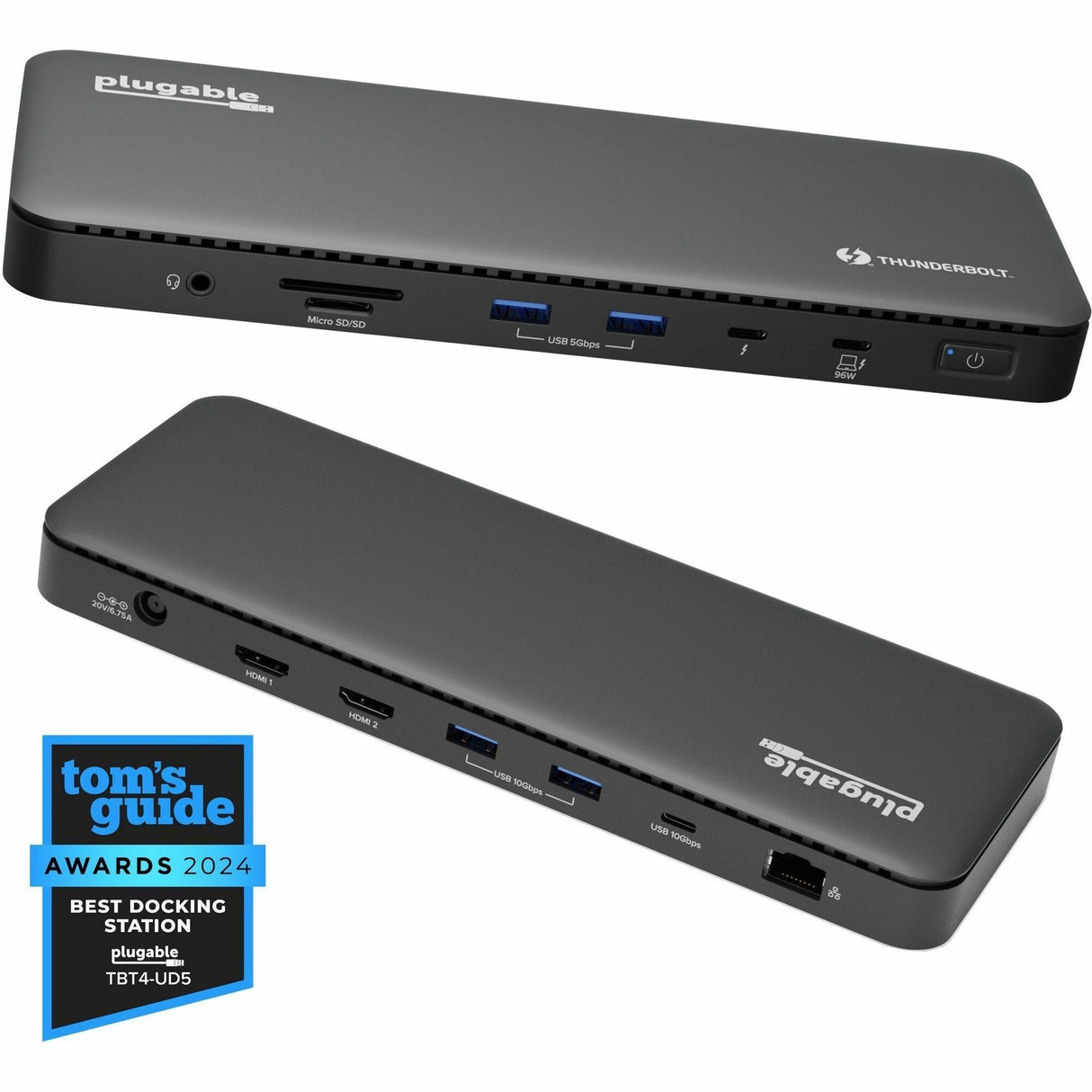 Plugable Thunderbolt 4 Dock with 100W Charging, Thunderbolt Certified — TBT4-UD5