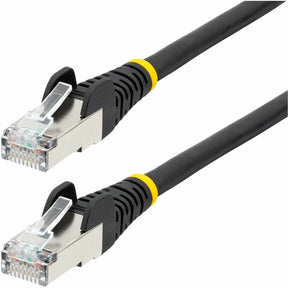 StarTech.com 60in CAT6a Ethernet Cable, Black Low Smoke Zero Halogen (LSZH) 10 GbE 100W PoE S/FTP Snagless RJ-45 Network Patch Cord — NLBK-6IN-CAT6A-PATCH
