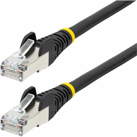 StarTech.com 60in CAT6a Ethernet Cable, Black Low Smoke Zero Halogen (LSZH) 10 GbE 100W PoE S/FTP Snagless RJ-45 Network Patch Cord — NLBK-6IN-CAT6A-PATCH