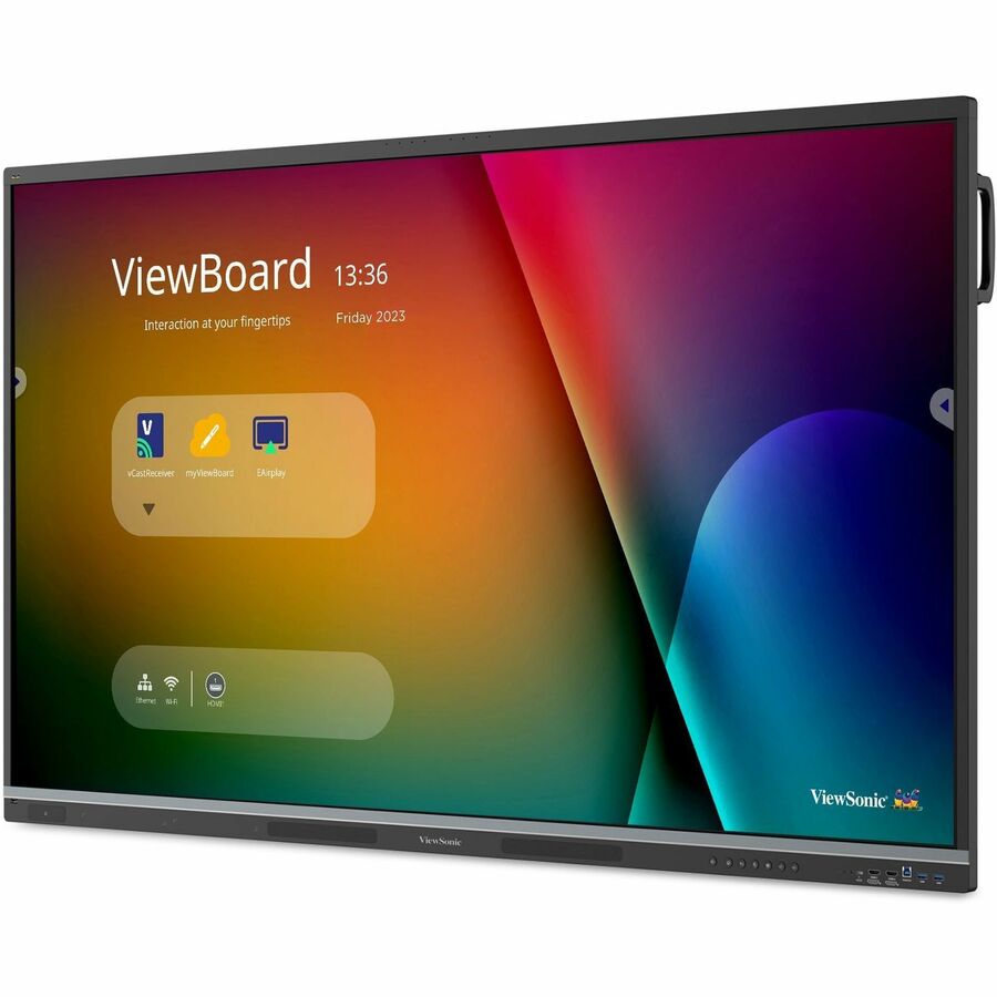 ViewSonic IFP6551 65 Inch 4K ViewBoard Interactive Smart Board with Integrated Education Software, Android 14, Google EDLA, 50-Point Touch, Built-in Microphone, HDMI, VGA, USB Hub, and USB C Inputs — IFP6551