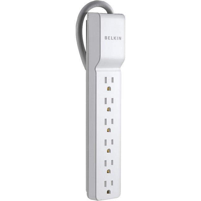 Belkin 6 Outlet Power Strip Surge Protector with 6ft Power Cord - 720 Joules - White — BE106000-06-CM
