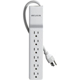 Belkin 6 Outlet Power Strip Surge Protector with 6ft Power Cord - 720 Joules - White — BE106000-06-CM