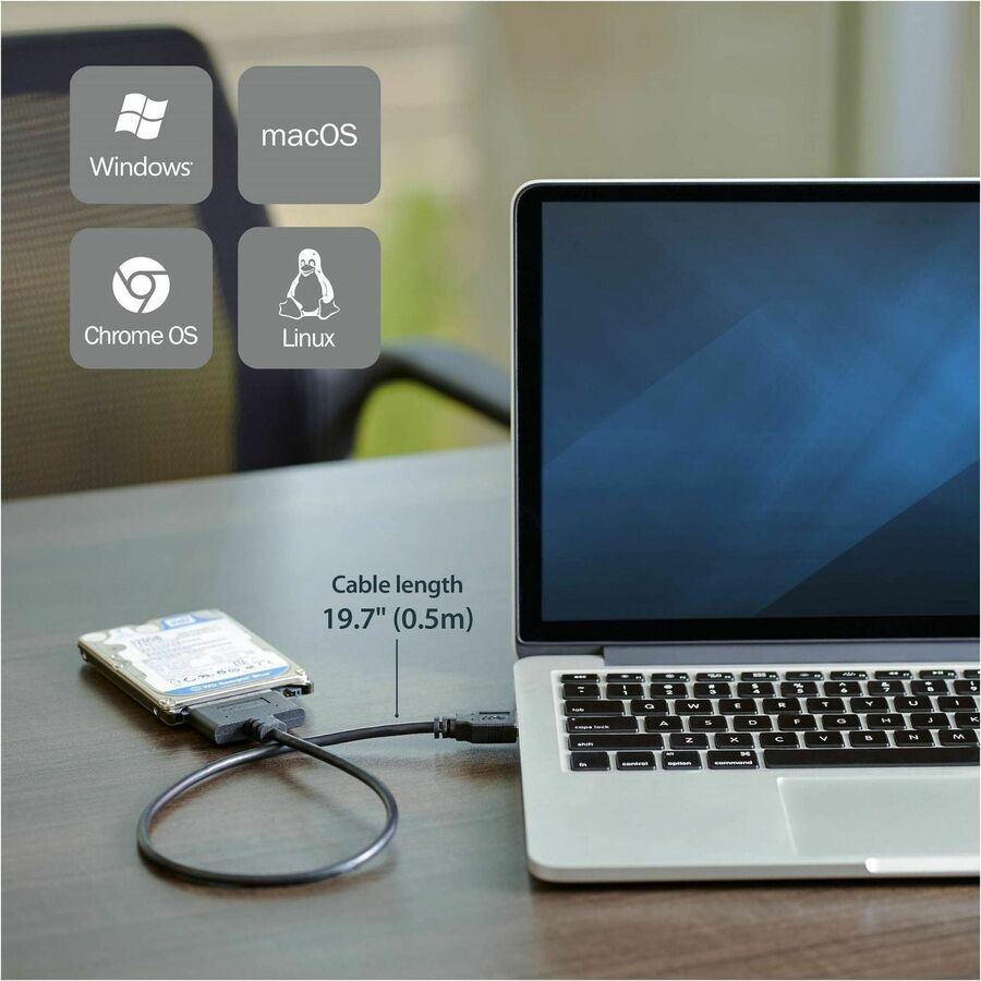 StarTech.com USB 3.0 to 2.5" SATA III Hard Drive Adapter Cable w/ UASP - SATA to USB 3.0 Converter for SSD / HDD — USB3S2SAT3CB