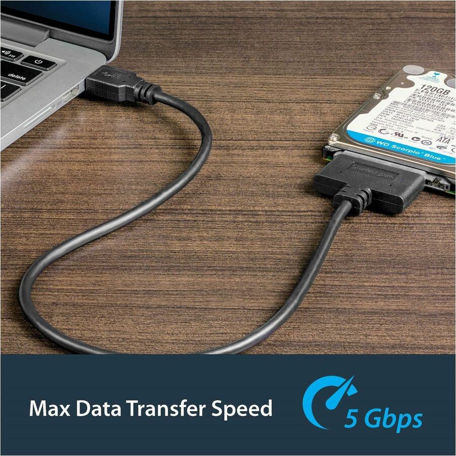StarTech.com USB 3.0 to 2.5" SATA III Hard Drive Adapter Cable w/ UASP - SATA to USB 3.0 Converter for SSD / HDD — USB3S2SAT3CB