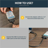 StarTech.com USB 3.0 to 2.5" SATA III Hard Drive Adapter Cable w/ UASP - SATA to USB 3.0 Converter for SSD / HDD — USB3S2SAT3CB