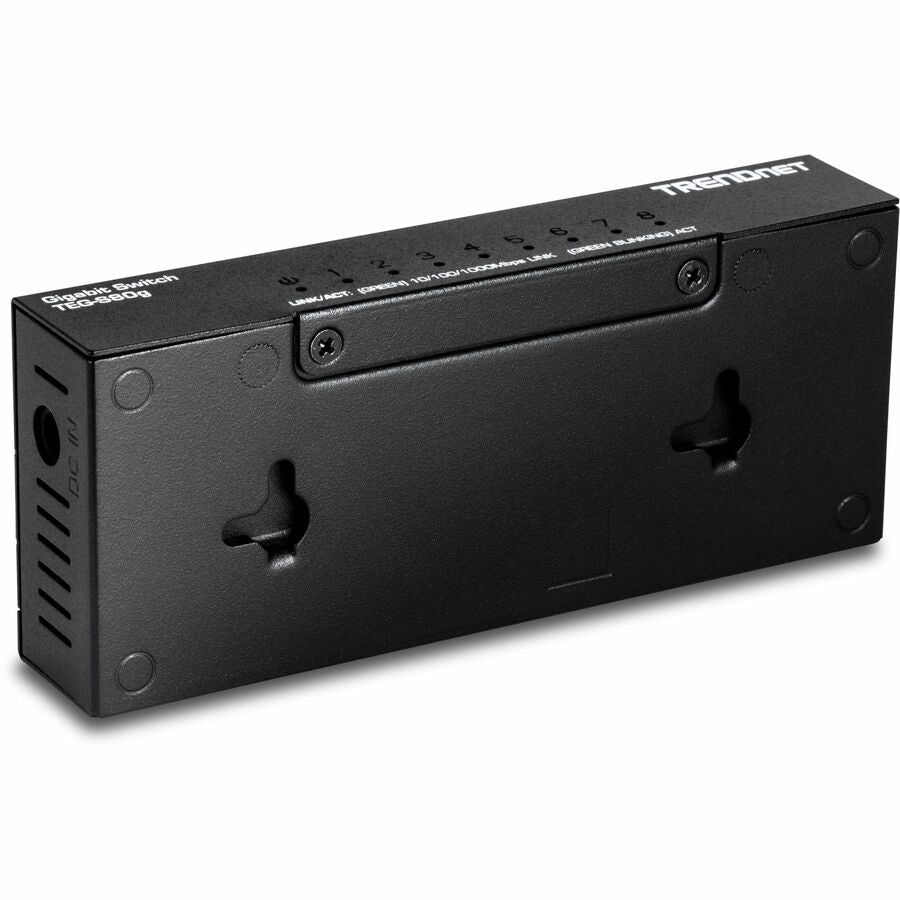 TRENDnet 8-Port Mini Gigabit Switch, TEG-S80g, GREENnet Technology, NDAA + TAA Compliant, Desktop Metal Ethernet Network Switch, 8 x Gigabit Ports, Fanless, Lifetime Protection, Black — TEG-S80G