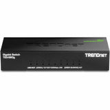 TRENDnet 8-Port Mini Gigabit Switch, TEG-S80g, GREENnet Technology, NDAA + TAA Compliant, Desktop Metal Ethernet Network Switch, 8 x Gigabit Ports, Fanless, Lifetime Protection, Black — TEG-S80G