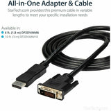 StarTech.com 6ft (1.8m) DisplayPort to DVI Cable, DisplayPort to DVI Adapter Cable, DP to DVI-D Converter, Replaced by DP2DVI2MM6 — DP2DVIMM6