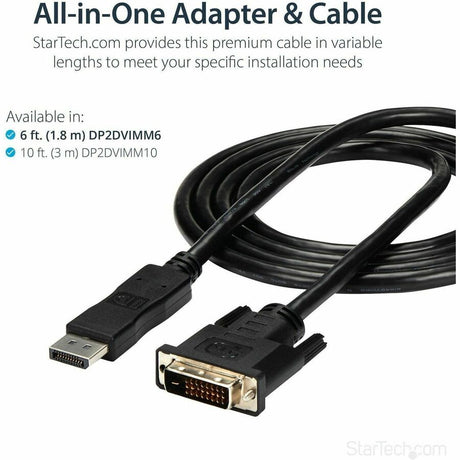 StarTech.com 6ft (1.8m) DisplayPort to DVI Cable, DisplayPort to DVI Adapter Cable, DP to DVI-D Converter, Replaced by DP2DVI2MM6 — DP2DVIMM6