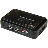 StarTech.com 2 Port USB KVM Kit with Cables and Audio Switching - KVM / audio switch - USB - 2 ports - 1 local user — SV211KUSB