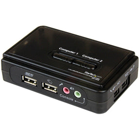 StarTech.com 2 Port USB KVM Kit with Cables and Audio Switching - KVM / audio switch - USB - 2 ports - 1 local user — SV211KUSB