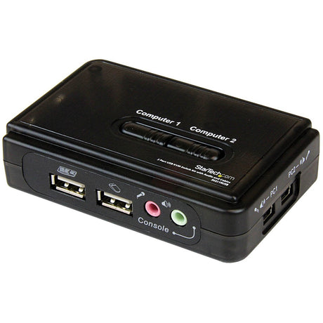 StarTech.com 2 Port USB KVM Kit with Cables and Audio Switching - KVM / audio switch - USB - 2 ports - 1 local user — SV211KUSB