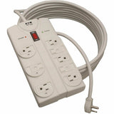 Eaton Tripp Lite Series Protect It! 8-Outlet Surge Protector, 25 ft. Cord with Right-Angle Plug, 1440 Joules, Diagnostic LEDs, Light Gray Housing — TLP825