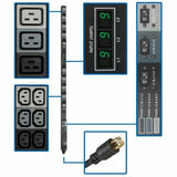 Eaton Tripp Lite Series 8.6kW 3-Phase Local Metered PDU, 208/120V Outlets (36 C13, 6 C19, 6 5-15/20R), 208V L21-30P, 6 ft. (1.83 m) Cord, 0U Vertical, TAA — PDU3MV6L2130