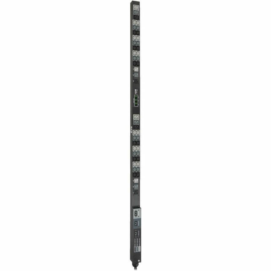 Eaton Tripp Lite Series 8.6kW 3-Phase Local Metered PDU, 208/120V Outlets (36 C13, 6 C19, 6 5-15/20R), 208V L21-30P, 6 ft. (1.83 m) Cord, 0U Vertical, TAA — PDU3MV6L2130