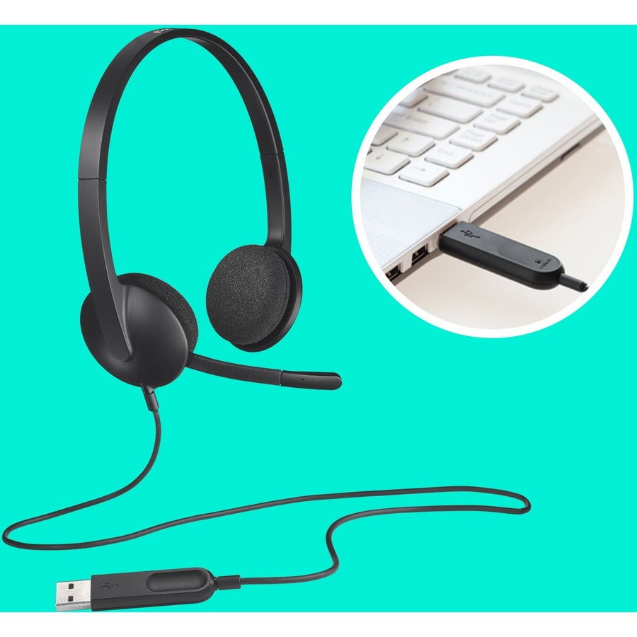 Logitech H340 USB Headset with Noise-Cancelling Mic — 981-000507
