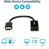 StarTech.com DisplayPort to HDMI Adapter, 4K 30Hz Active DP to HDMI Video Converter, Ultra HD DP 1.2 to HDMI 1.4 Monitor Adapter Dongle — DP2HD4KS
